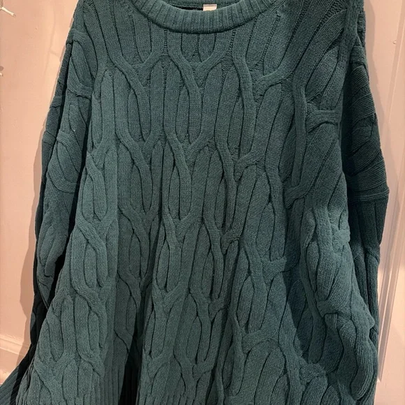 NWT Storm Teal Lululemon Cable-Knit Oversized Crewneck Sweater size XL - Picture 2 of 7